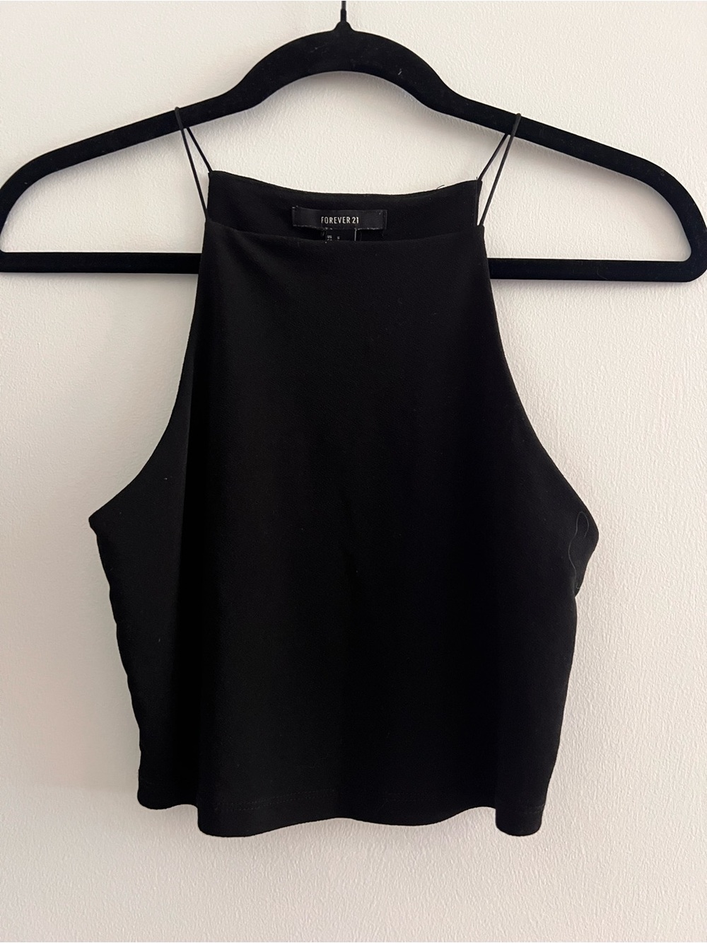 Forever 21 Black High-Neck Cropped Camisole